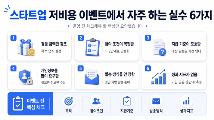 스타트업 저비용 이벤트 실수