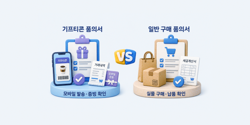 기프티콘 대량 구매 품의서 일반 품의서 비교